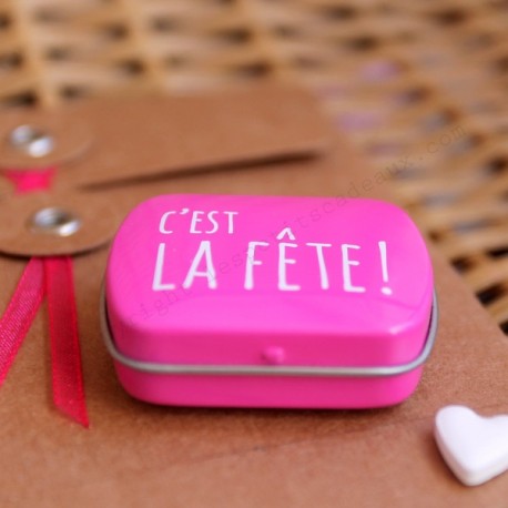 Mini boite de bonbons "c'est la fête !"