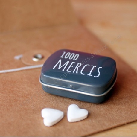 Mini boite de bonbons "1000 mercis"