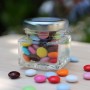 Le mini pot de confiture carré baptême