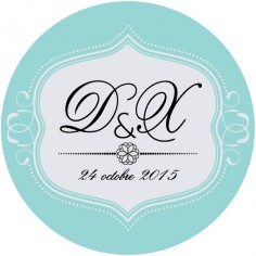 Autocollant personnalisé "monogramme bijou"