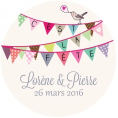 Autocollant personnalisé "jour de fête"
