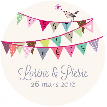 Autocollant personnalisé "jour de fête"