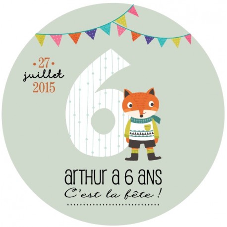 Autocollant personnalisé "anniversaire"