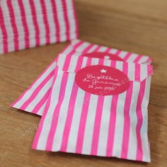 Le mini sachet rayé rose et blanc