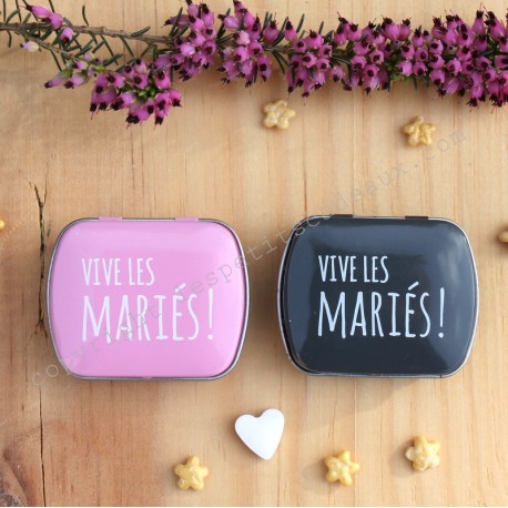 Mini boite bonbons "vive les mariés !"