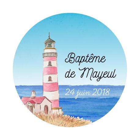 Autocollant personnalisé "le phare rouge"