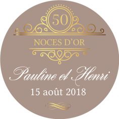 Sticker personnalisé noces d'or "golden days"