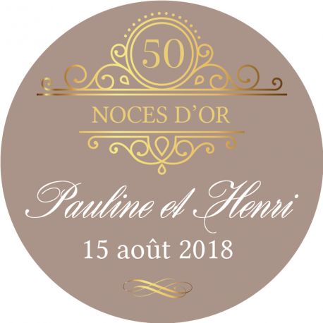 Sticker personnalisé noces d'or "golden days"