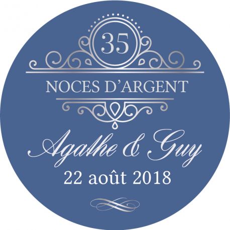Sticker personnalisé noces d'argent "golden days"