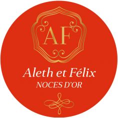 Sticker personnalisé noces d'or "arpège"