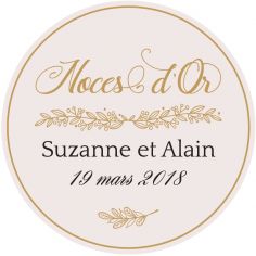 Sticker personnalisé noces d'or "prestige"