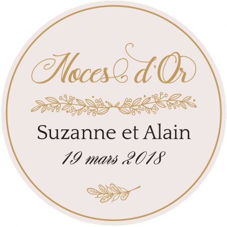 Sticker personnalisé noces d'or "prestige"