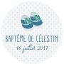 Autocollant baptême personnalisé "les petits souliers"