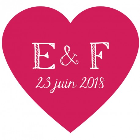 Autocollant personnalisé "monogramme coeur"