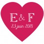 Autocollant personnalisé "monogramme coeur"