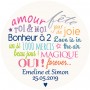 Autocollant personnalisé "mots d'amour"