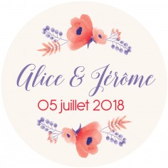 Autocollant personnalisé "poppy"