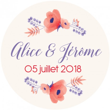 Autocollant personnalisé "poppy"