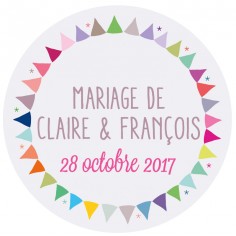 Autocollant personnalisé "jolis fanions"