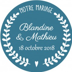 Sticker personnalisé "notre mariage"