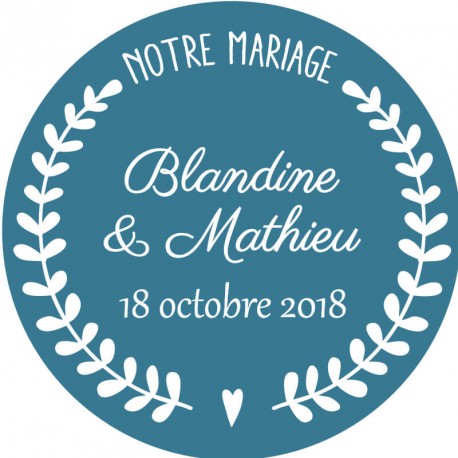 Sticker personnalisé "notre mariage"