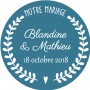 Sticker personnalisé "notre mariage"