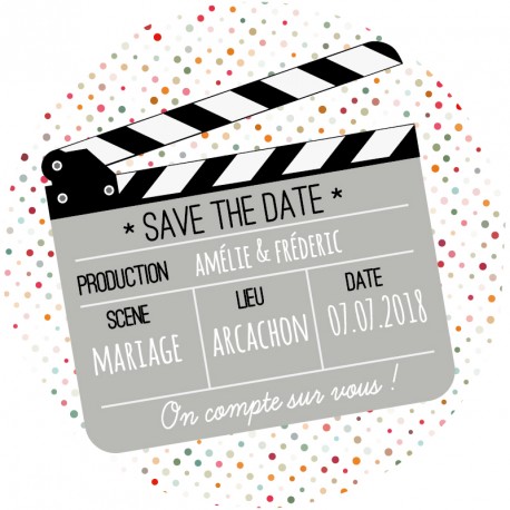 Magnet save the date "cinema"