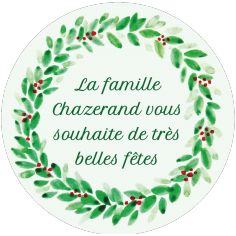 Sticker personnalisé Noël  "aquarelle d'hiver"