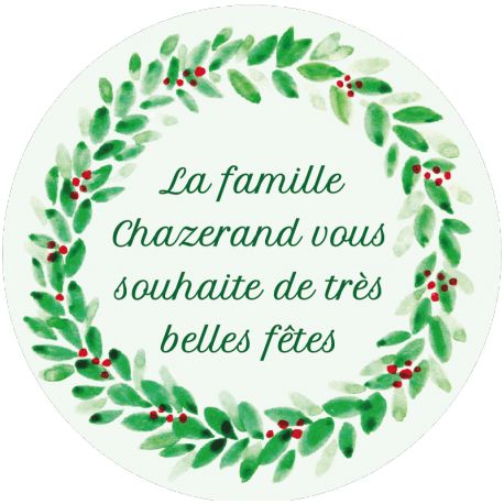 Sticker personnalisé Noël  "aquarelle d'hiver"
