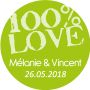 Autocollant personnalisé 100% love