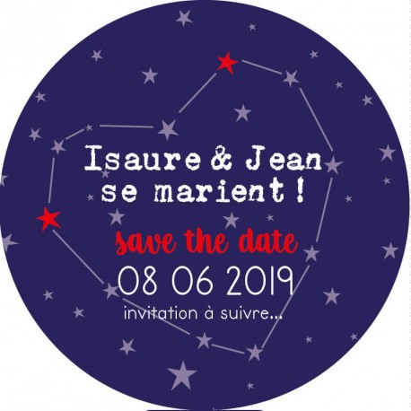 Magnet save the date "amour infini"