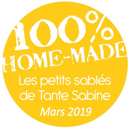 autocollant personnalisé "100% home made"