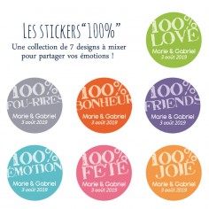 Autocollant personnalisé "100%..."