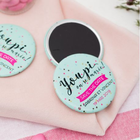 Magnet save the date "la vie en rose"