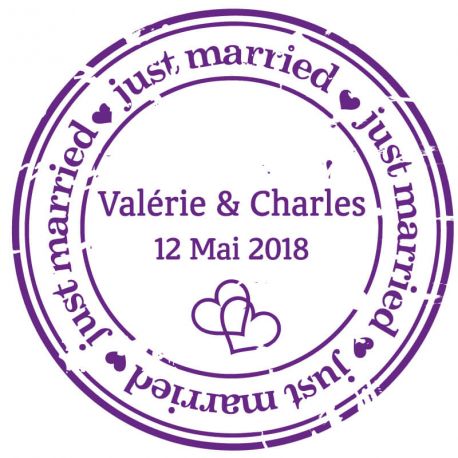 Autocollant personnalisé "just married"