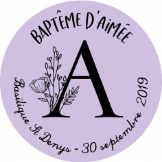 Sticker baptême Naturalia