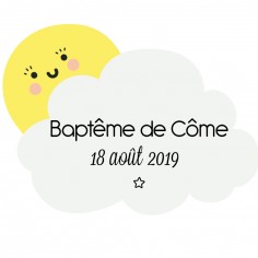 Autocollant personnalisé nuage "sunshine"