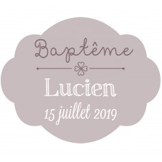 Autocollant personnalisé baptême "chapîteau"