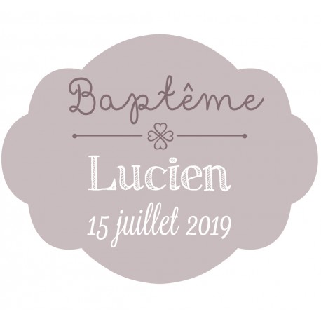 Autocollant personnalisé baptême "chapîteau"
