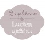 Autocollant personnalisé baptême "chapîteau"