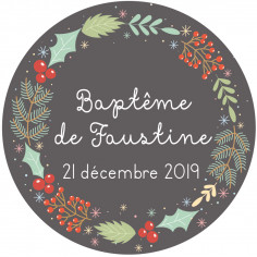 Sticker baptême hiver "winterlove"