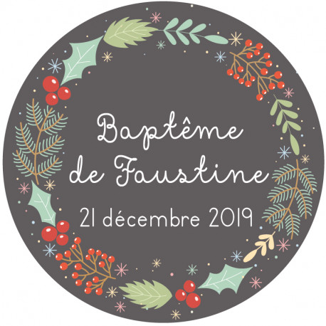 Sticker baptême hiver "winterlove"
