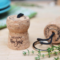 Le porte clé bouchon champagne "bonne année"