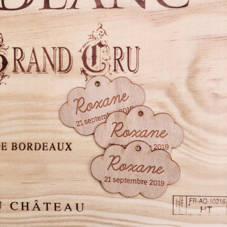 L'étiquette bois personnalisée "nuage"
