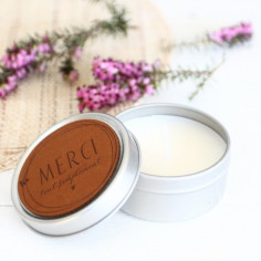 La bougie cuir "merci"