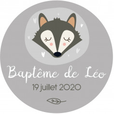 Sticker baptême "p'tit loup"