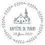 Autocollant personnalisé baptême "joli clocher"