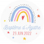 Autocollant baptême "arc en ciel"