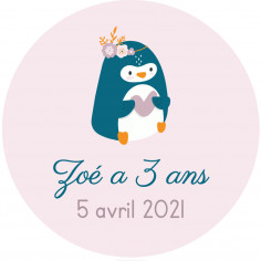 Sticker anniversaire "Petit pingouin"