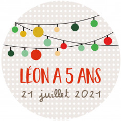 Sticker anniversaire "pompons"